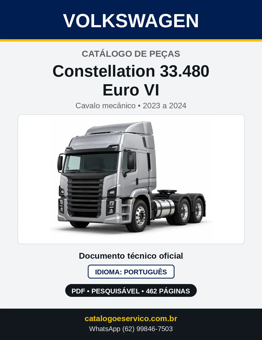 Catálogo de Peças VW Constellation 33.480 Euro VI (2023 a 2024) — capa
