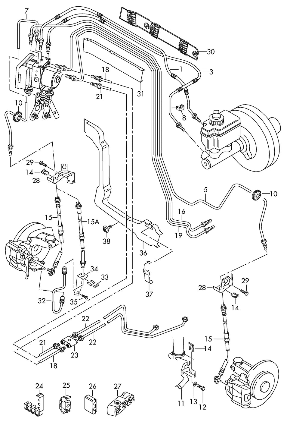 Vista explodida 3 do catálogo de peças VW Eos