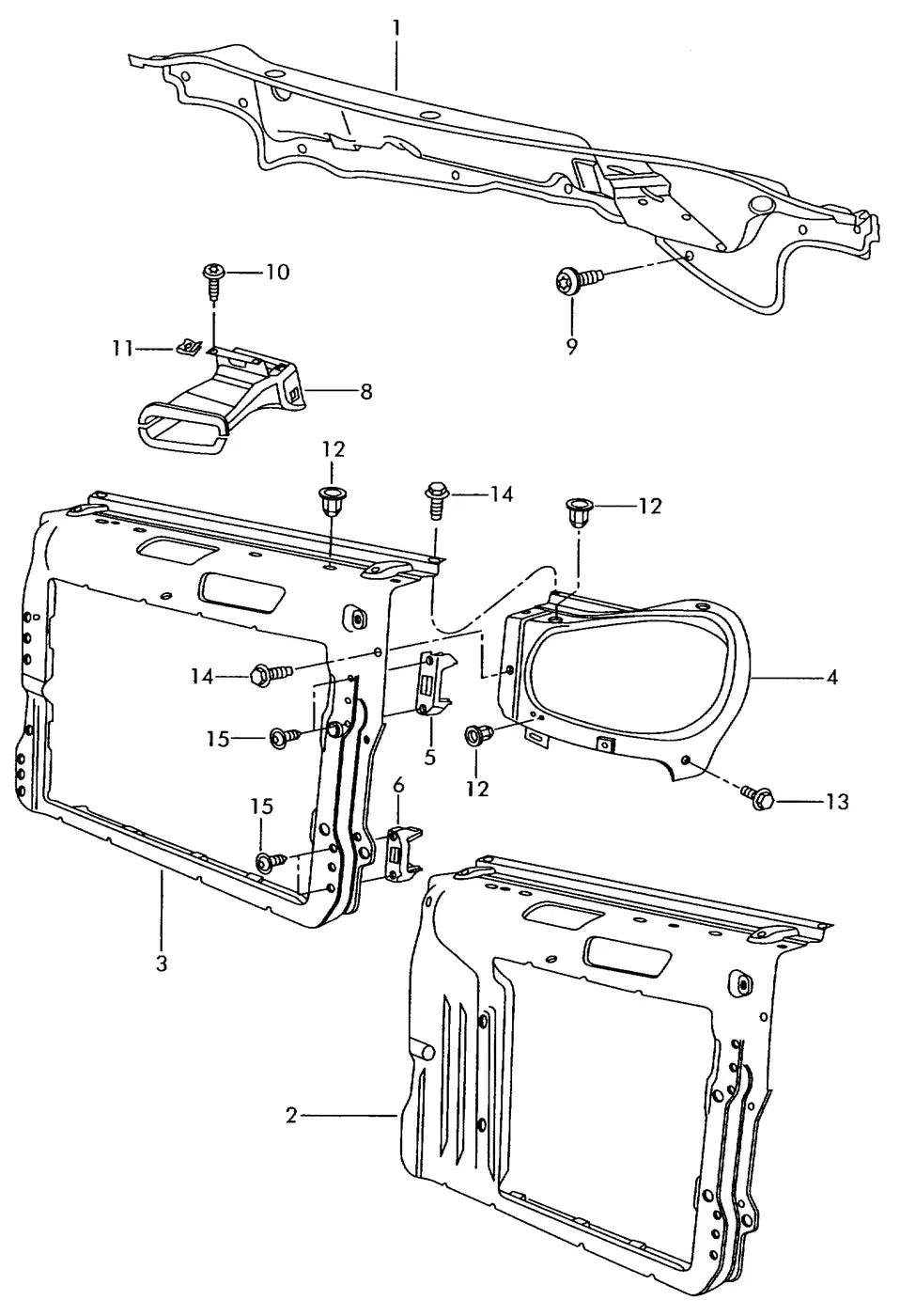 Vista explodida 3 do catálogo de peças VW Fox (versão europeia)