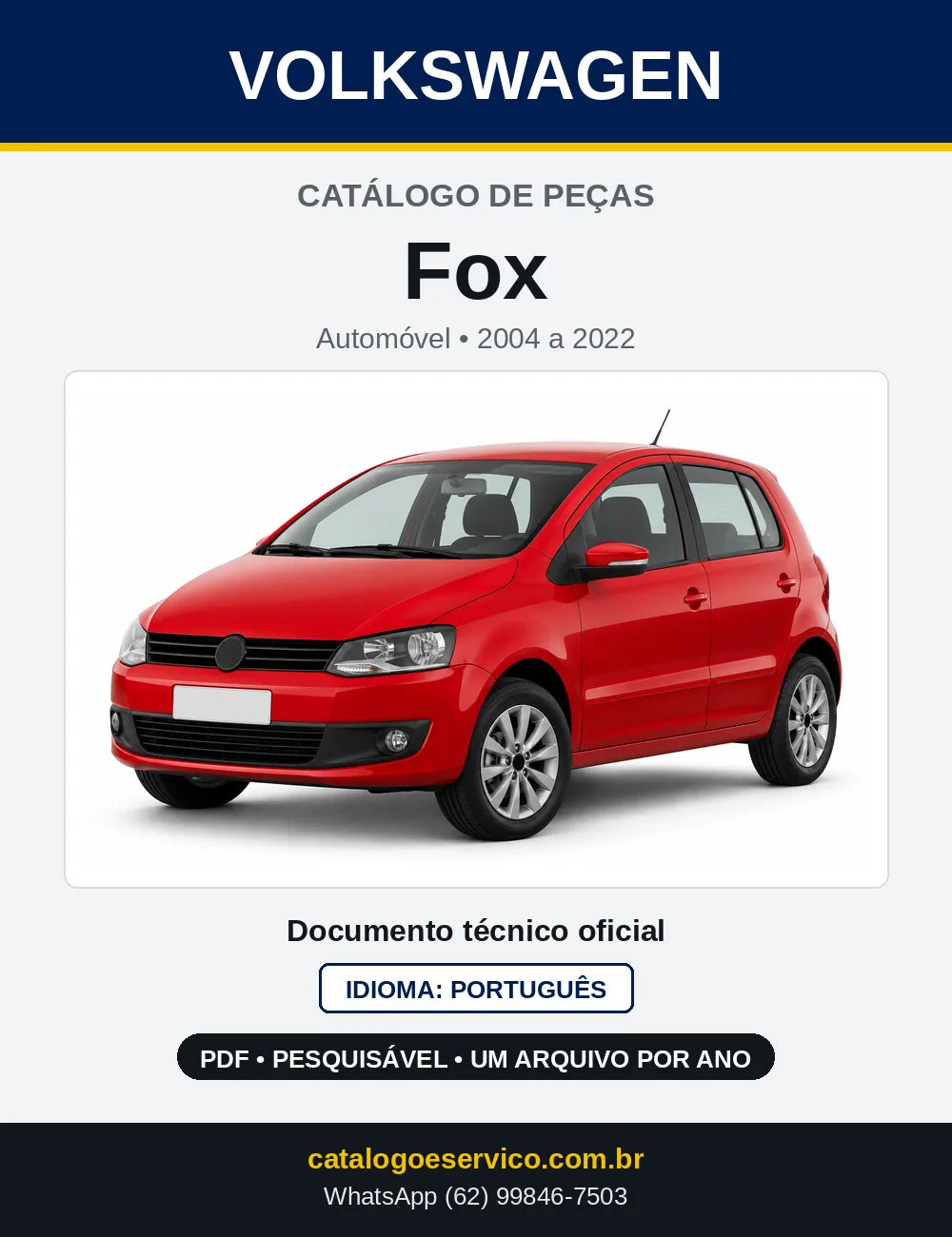Catálogo de Peças VW Fox (2004 a 2022) — capa