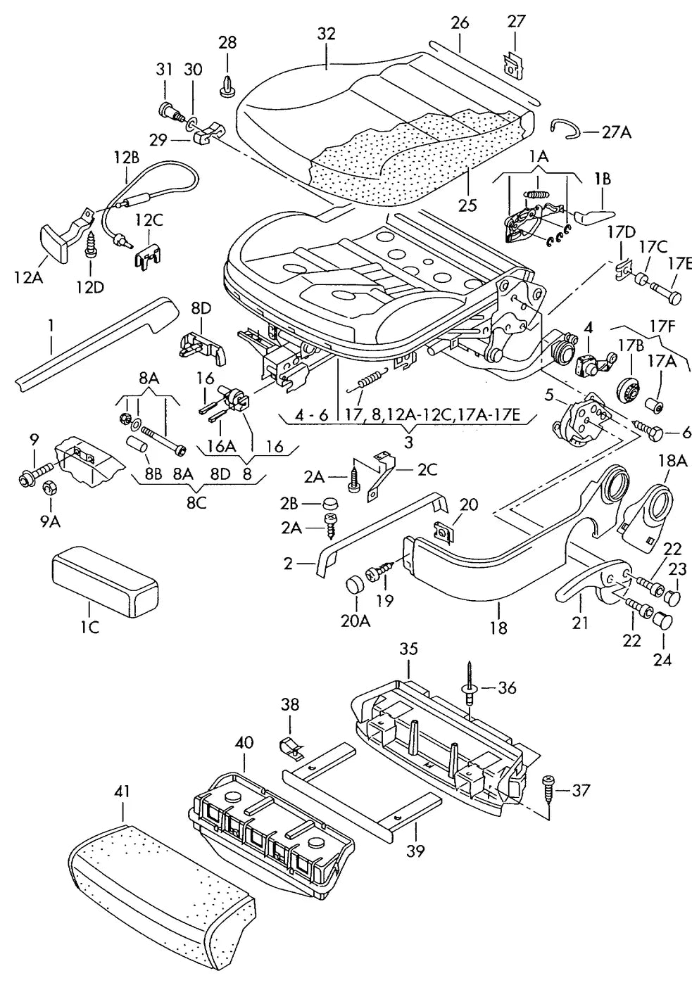 Vista explodida 4 do catálogo de peças VW New Beetle