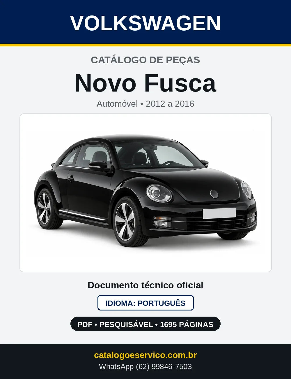 Catálogo de Peças VW Novo Fusca (2012 a 2016) — capa
