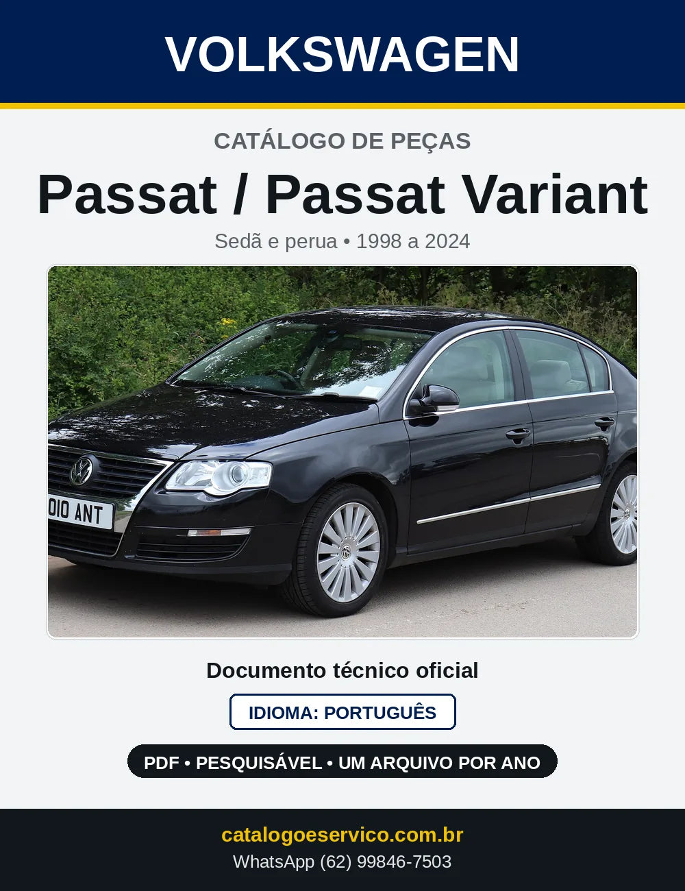 Catálogo de Peças VW Passat / Passat Variant (1998 a 2024) — capa