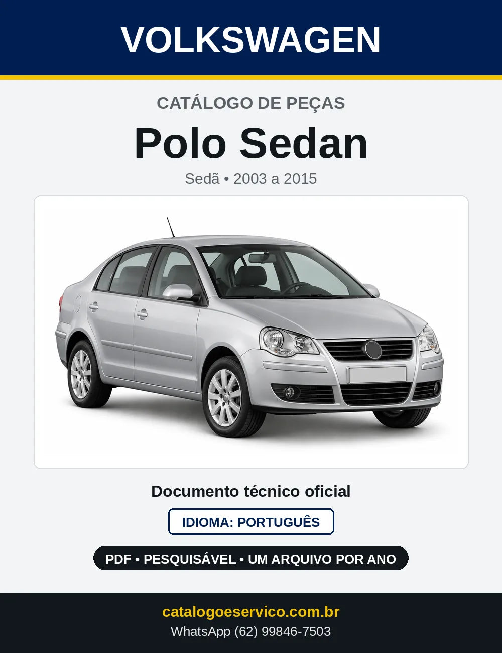 Catálogo de Peças VW Polo Sedan (2003 a 2015) — capa