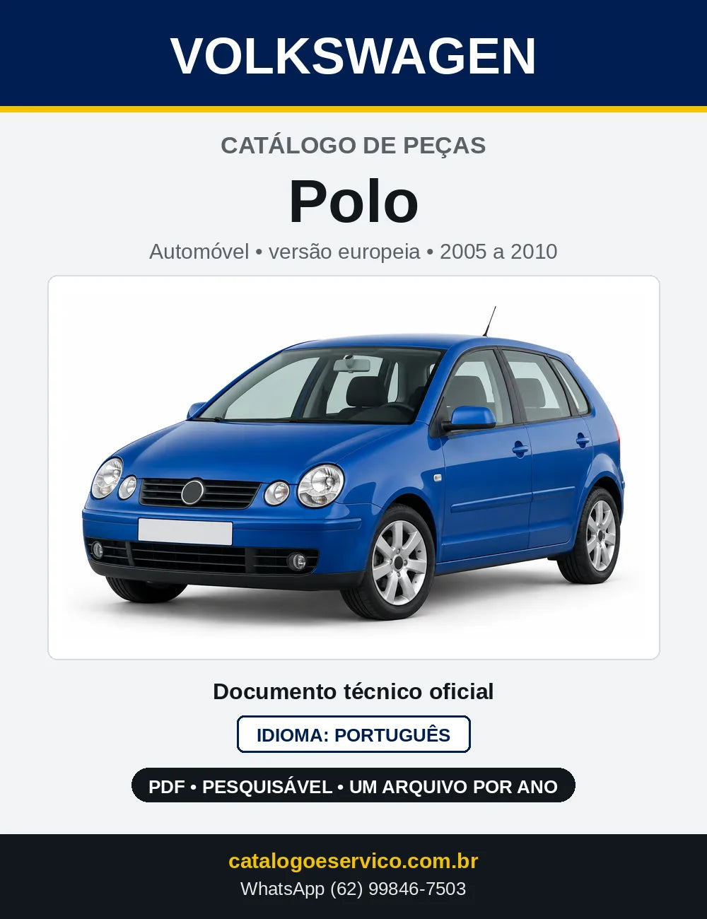 Catálogo de Peças VW Polo (versão europeia) (2005 a 2010) — capa
