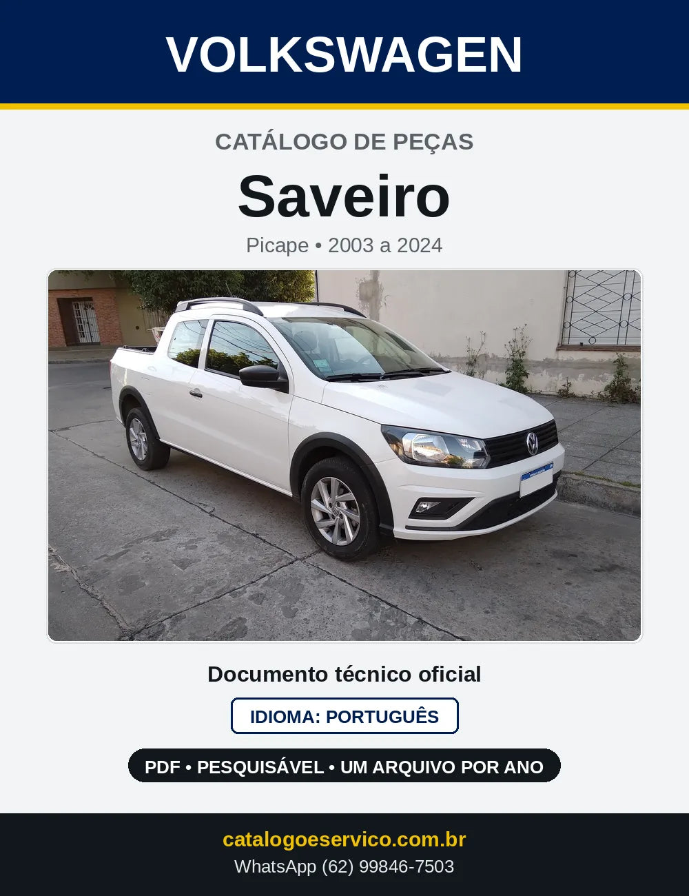 Catálogo de Peças VW Saveiro (2003 a 2024) — capa