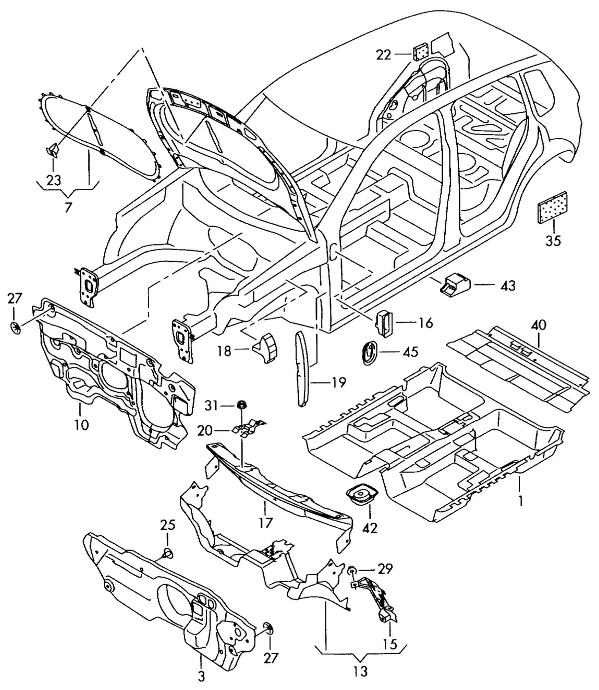 Vista explodida 3 do catálogo de peças VW Tiguan