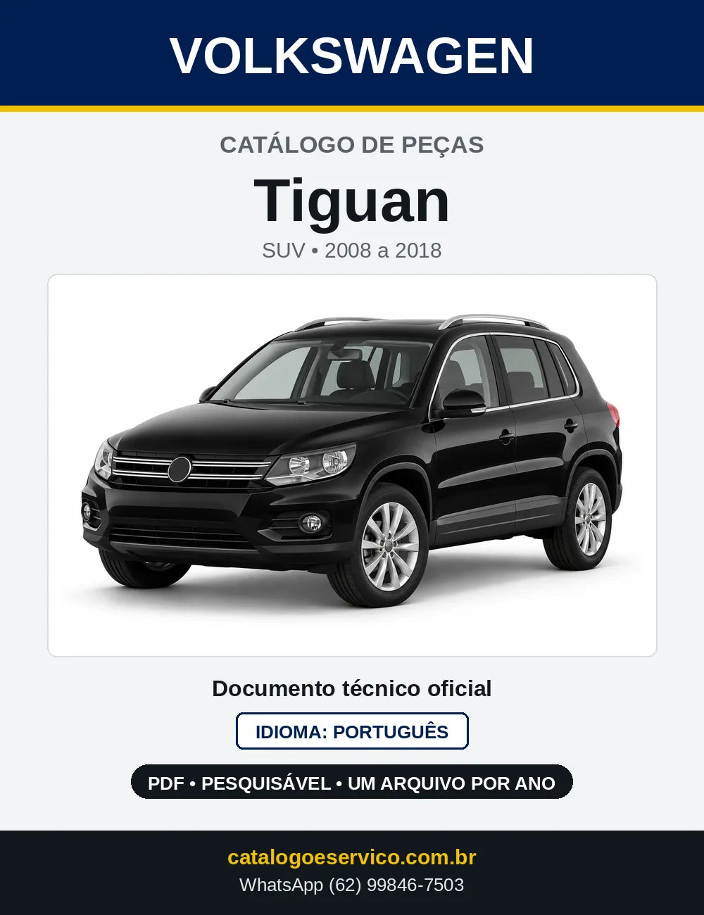 Catálogo de Peças VW Tiguan (2008 a 2018) — capa