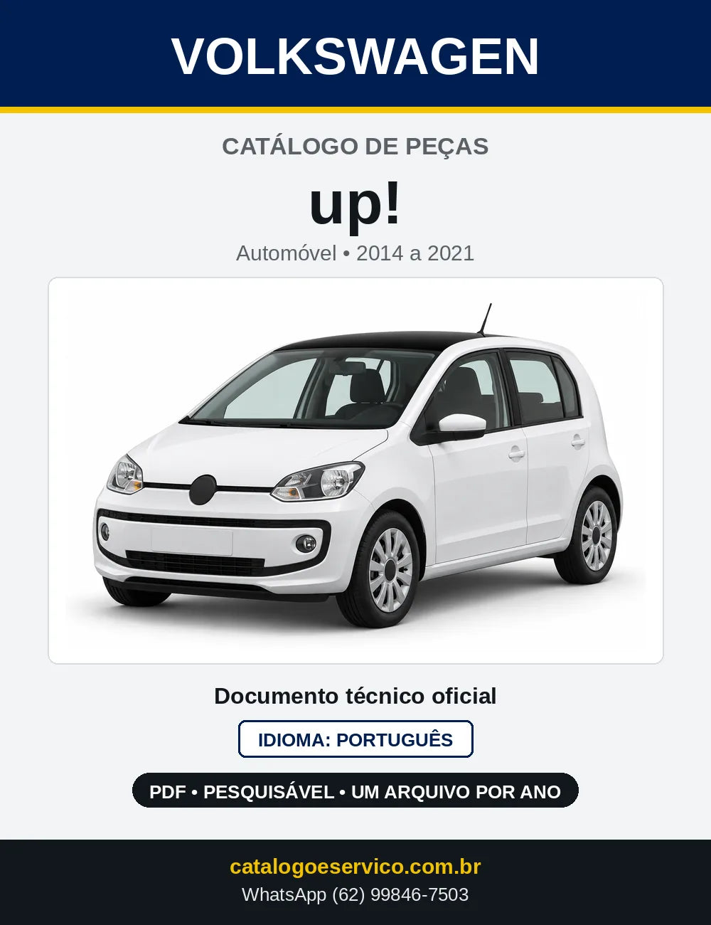Catálogo de Peças VW up! (2014 a 2021) — capa