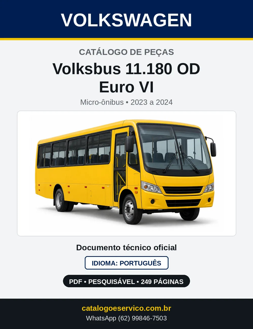 Catálogo de Peças VW Volksbus 11.180 OD Micro-ônibus Euro VI (2023 a 2024) — capa