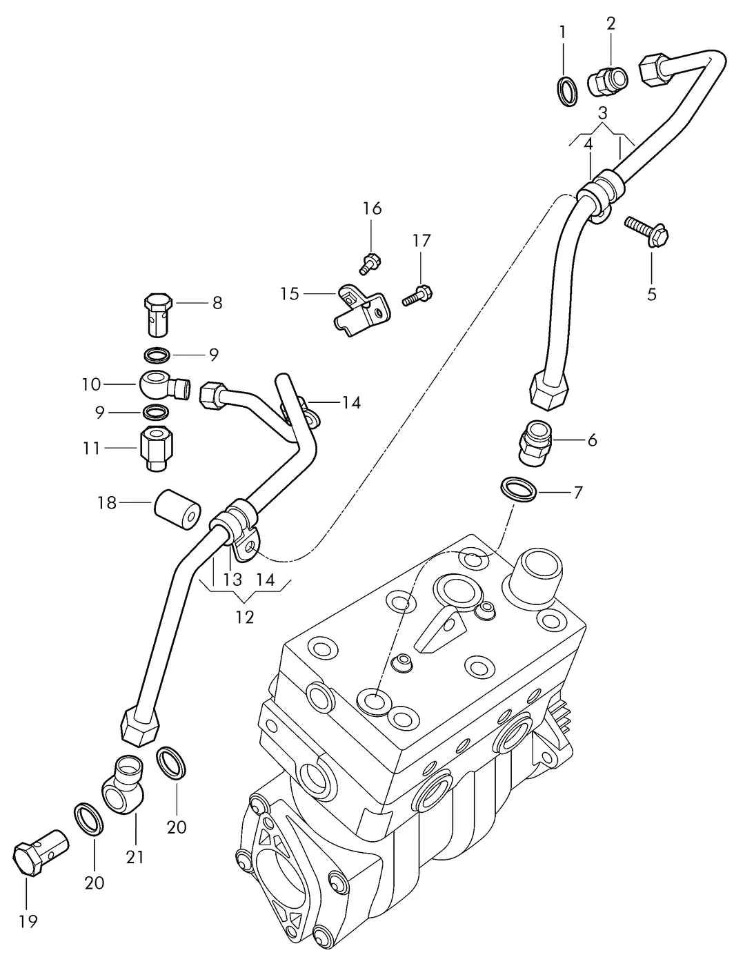 Vista explodida 1 do catálogo de peças VW Volksbus 19.320 OT Euro VI