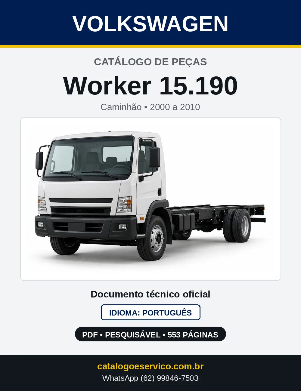Catálogo de Peças VW Worker 15.190 (2000 a 2010) — capa