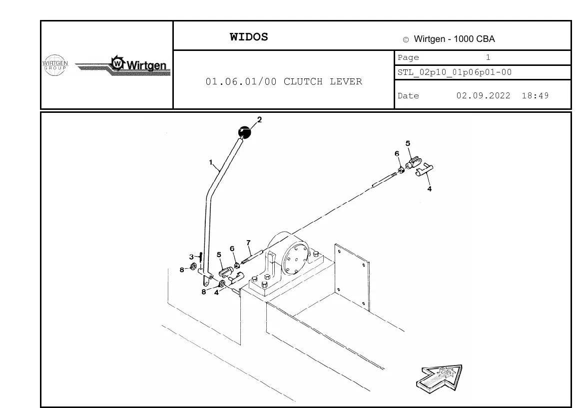 Catálogo de Peças WIRTGEN 1000 CBA — vista interna 1