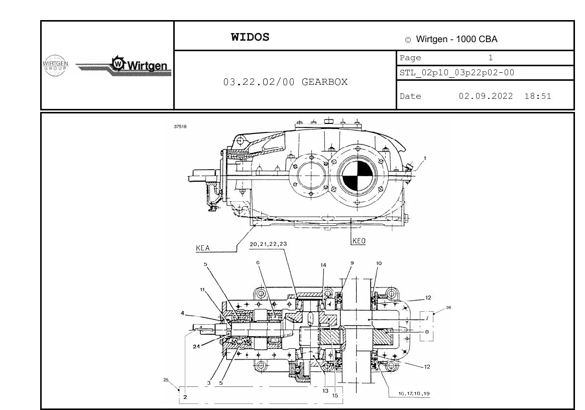 Catálogo de Peças WIRTGEN 1000 CBA — vista interna 3