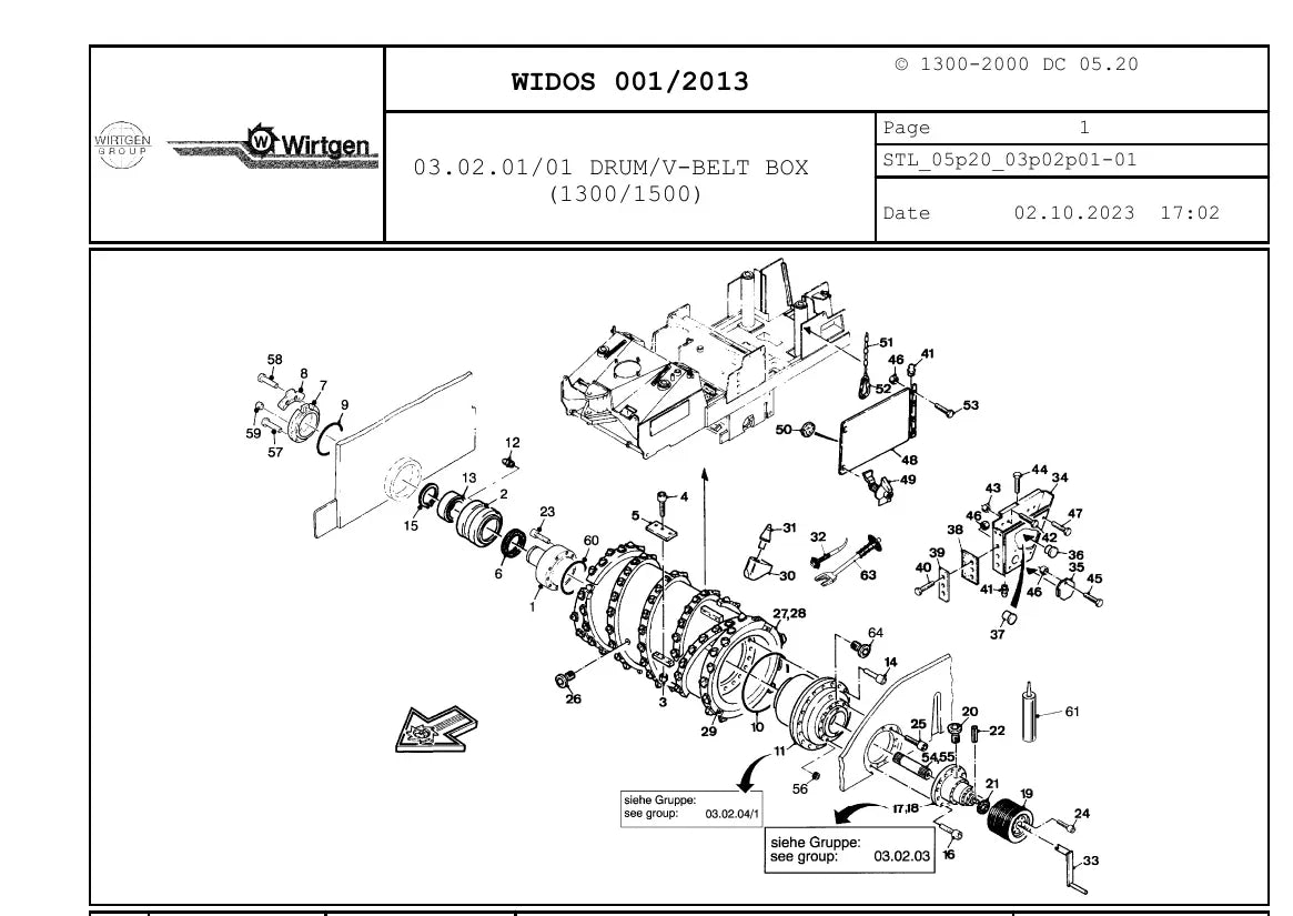 Catálogo de Peças WIRTGEN 1300-2000 DC — vista interna 2