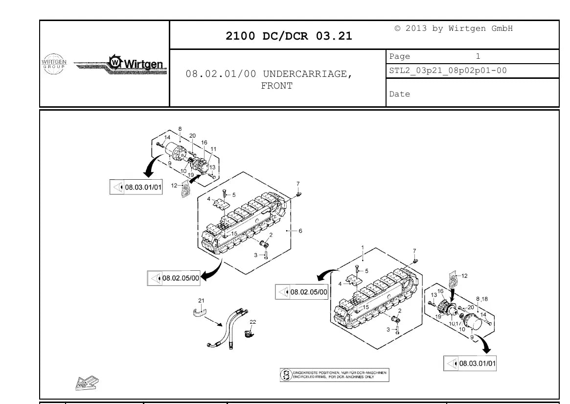 Catálogo de Peças WIRTGEN 2100 DC/DCR — vista interna 3