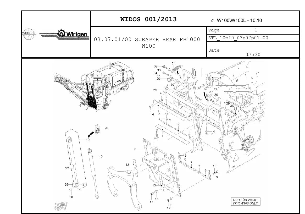 Catálogo de Peças WIRTGEN W 100 / W 100 L — vista interna 2