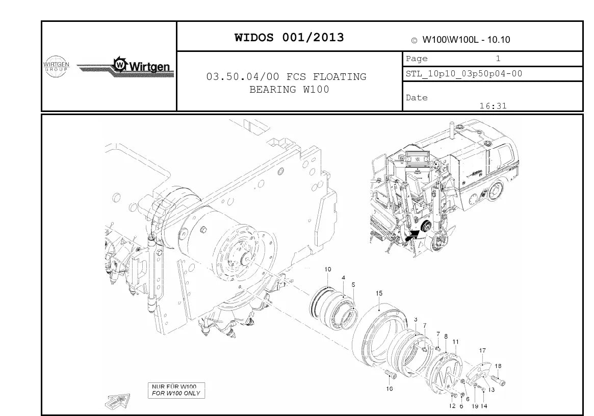 Catálogo de Peças WIRTGEN W 100 / W 100 L — vista interna 3
