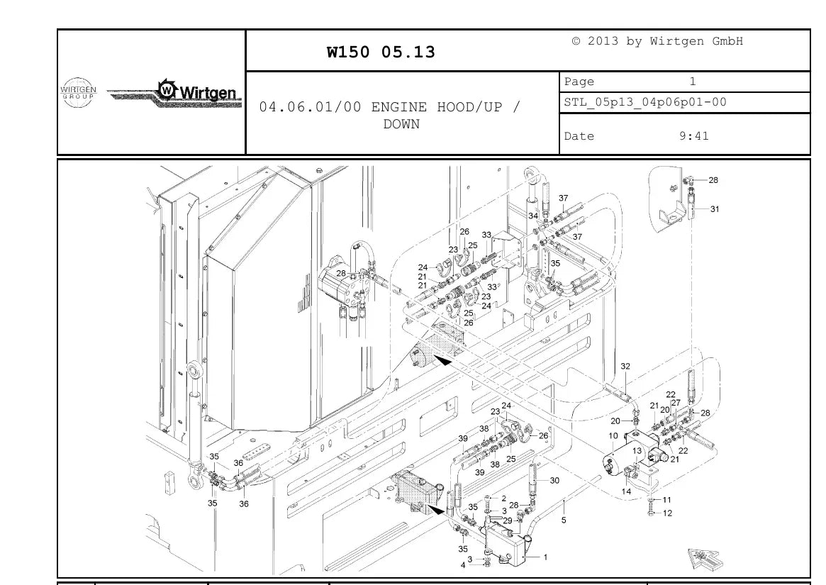 Catálogo de Peças WIRTGEN W 150 — vista interna 2