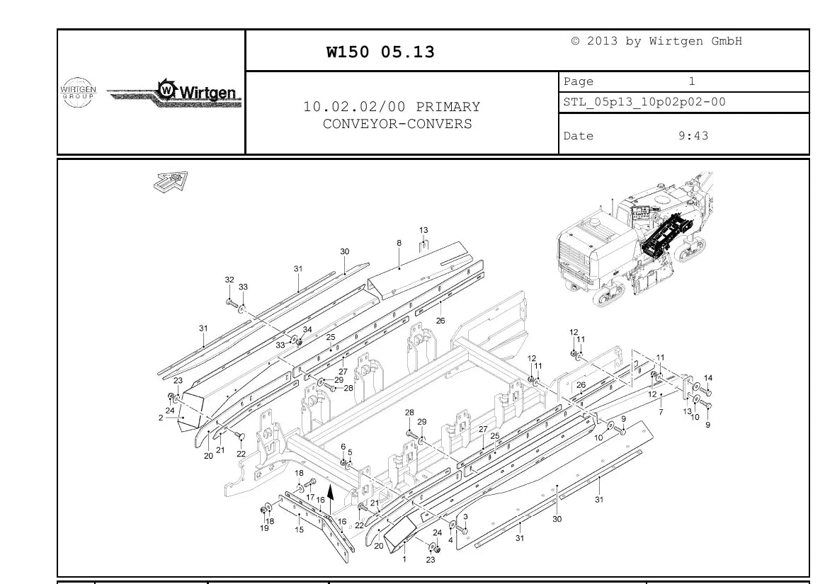 Catálogo de Peças WIRTGEN W 150 — vista interna 4