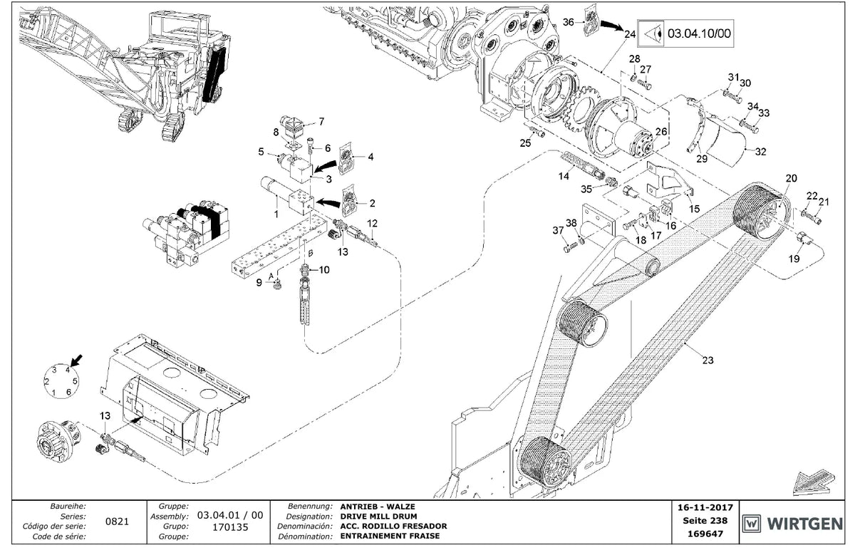 Catálogo de Peças Wirtgen W 2200, W 2200 CR e W 2200 SM (08.21) — amostra 4 de página interna do documento