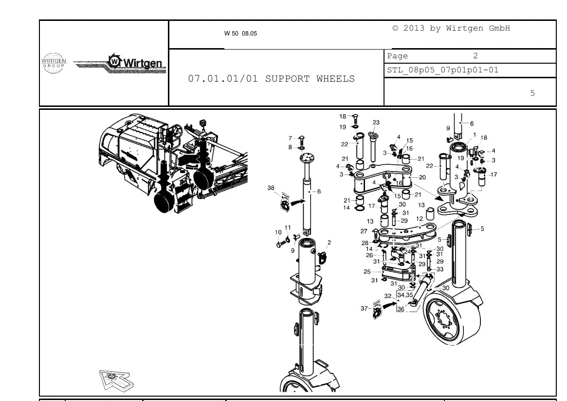 Catálogo de Peças WIRTGEN W 50 — vista interna 2
