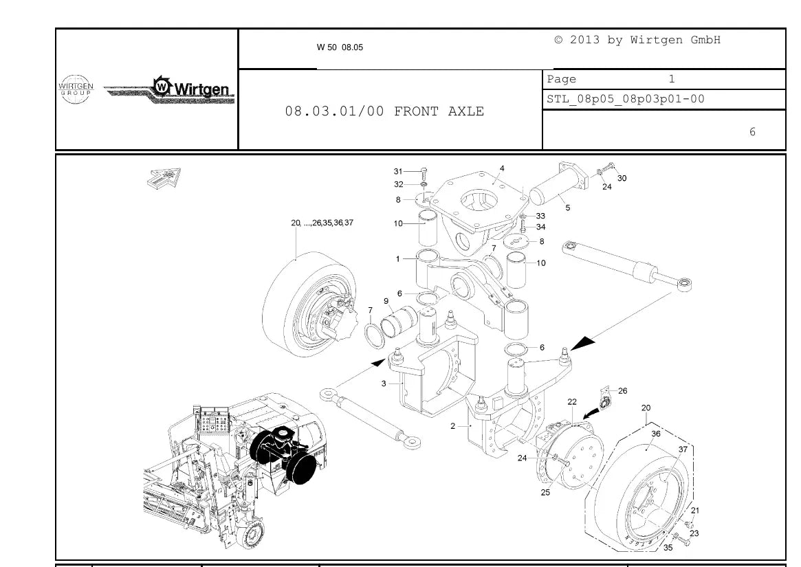 Catálogo de Peças WIRTGEN W 50 — vista interna 3
