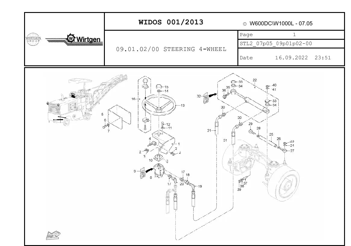 Catálogo de Peças WIRTGEN W600 DC / W1000L — vista interna 2