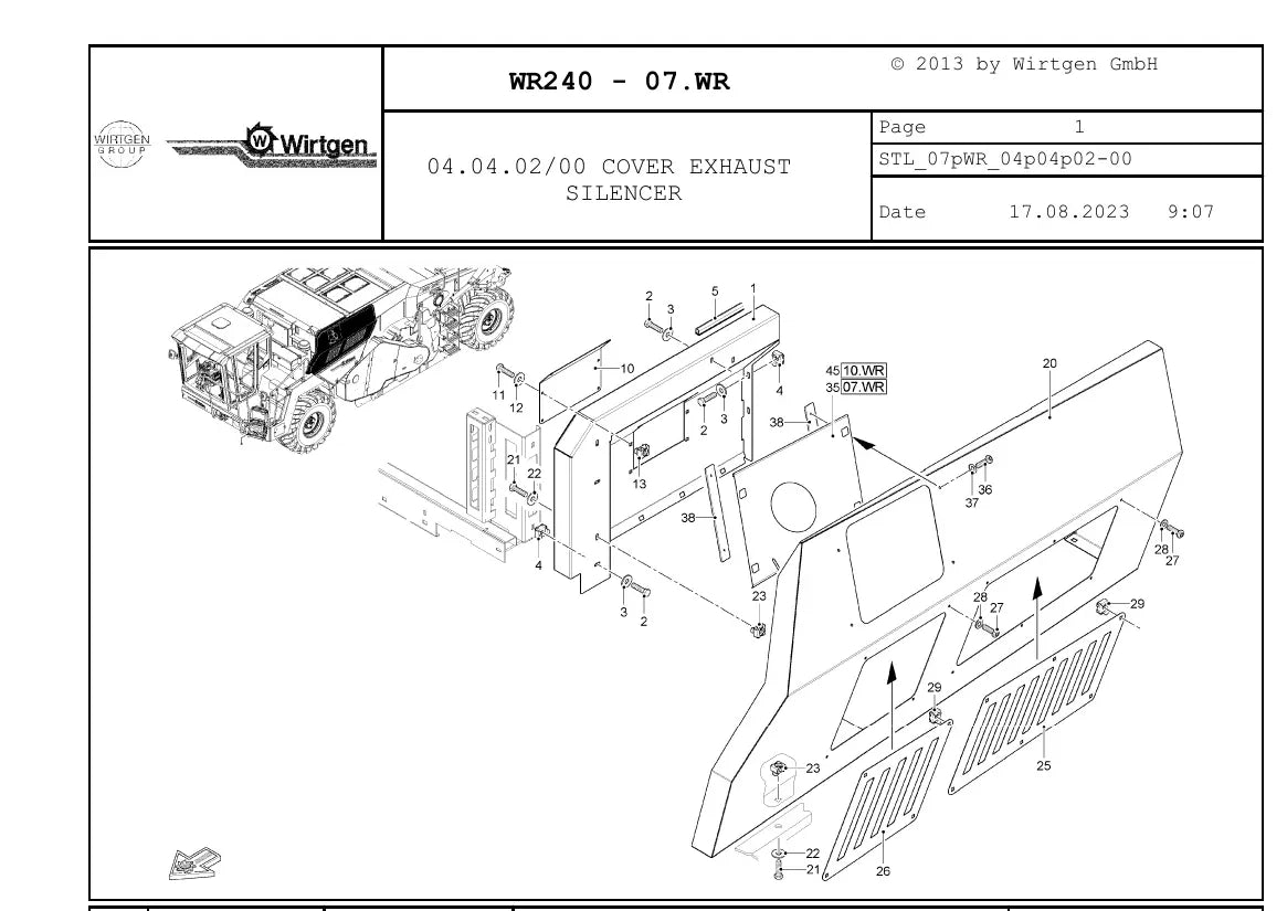 Catálogo de Peças WIRTGEN WR 240 — vista interna 2
