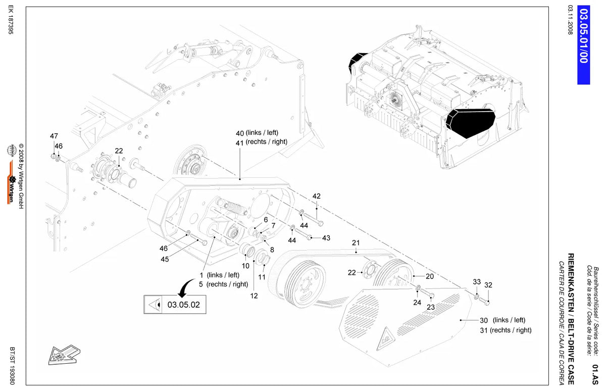 Catálogo de Peças Wirtgen WS 2500 e WS 2200 (01.AS) — amostra 3 de página interna do documento