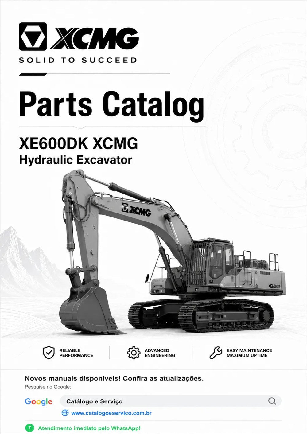 Catálogo de Peças XDE130 XCMG Caminhão Basculante de Mineração