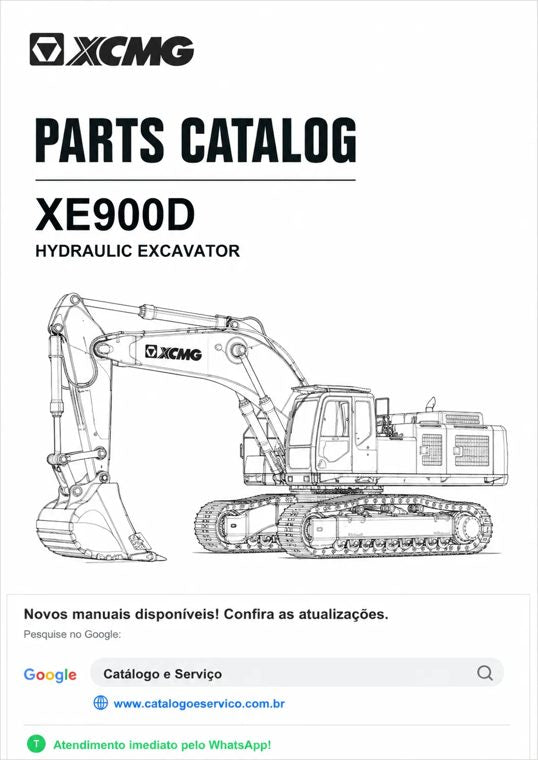 Catálogo de Peças XE900D XCMG Escavadeira Hidráulica