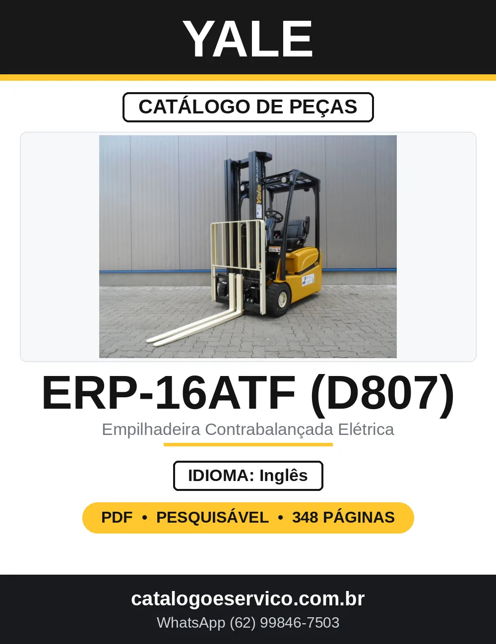 Catálogo de Peças Yale ERP16 ERP18 ERP20ATF D807 — capa