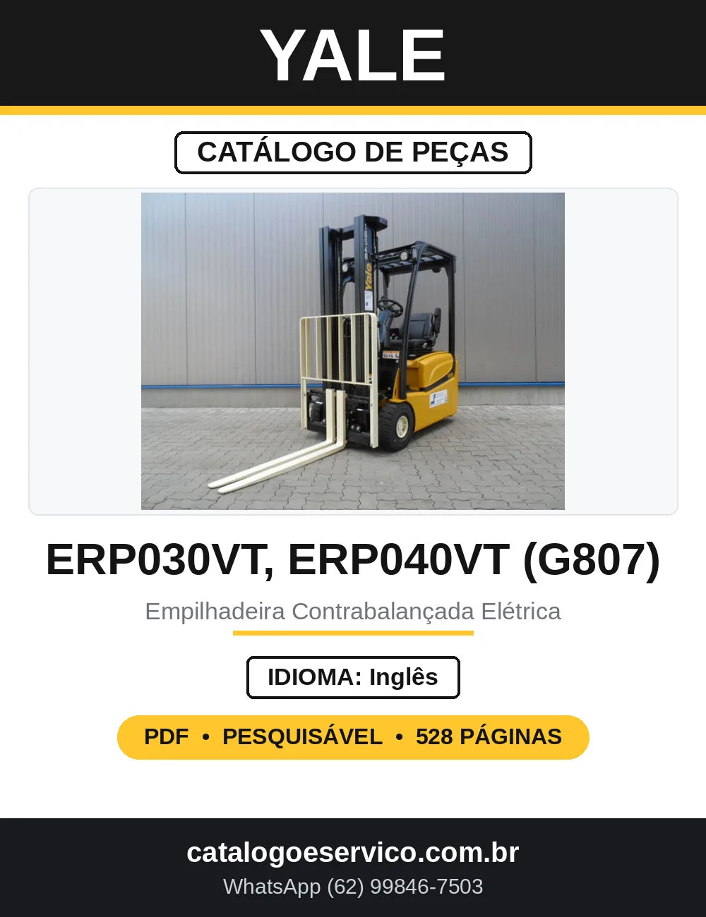 Catálogo de Peças Yale ERP030VT ERP040VT G807 — capa
