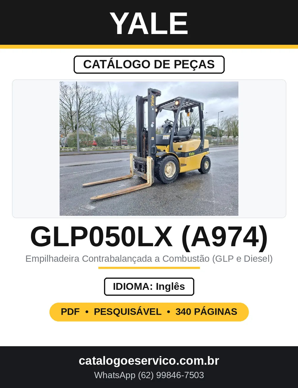 Catálogo de Peças Yale GLP050LX GDP050LX A974 — capa