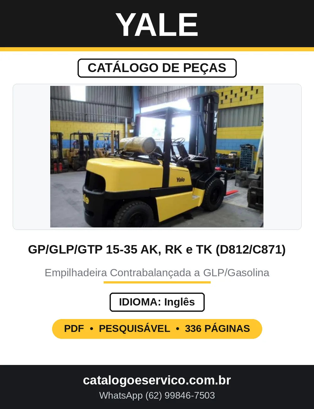 Peças Opcionais Yale GLP20AK GLP25RK GLP35TK D812 C871 — capa