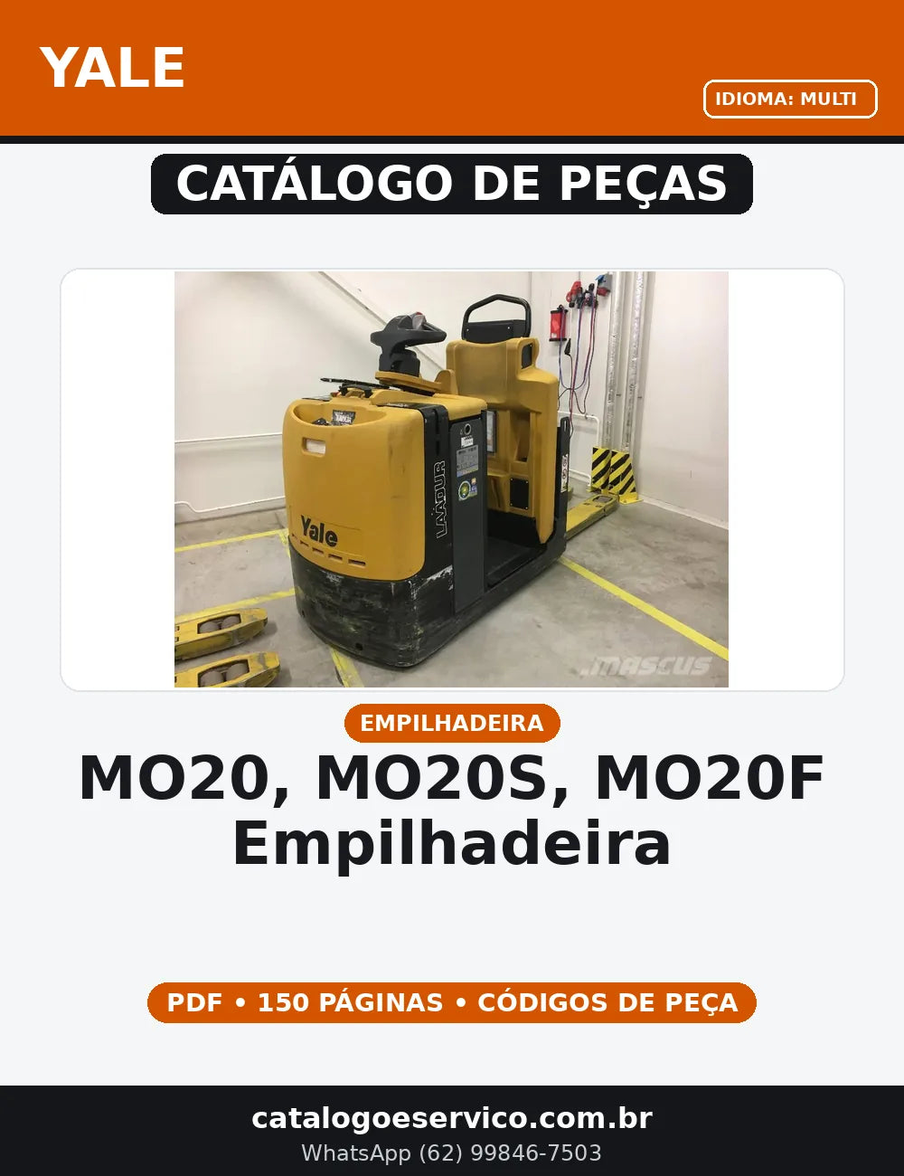 Catalogo De Peças YALE - MO20, MO20S, MO20F - Empilhadeira — capa do catálogo de peças