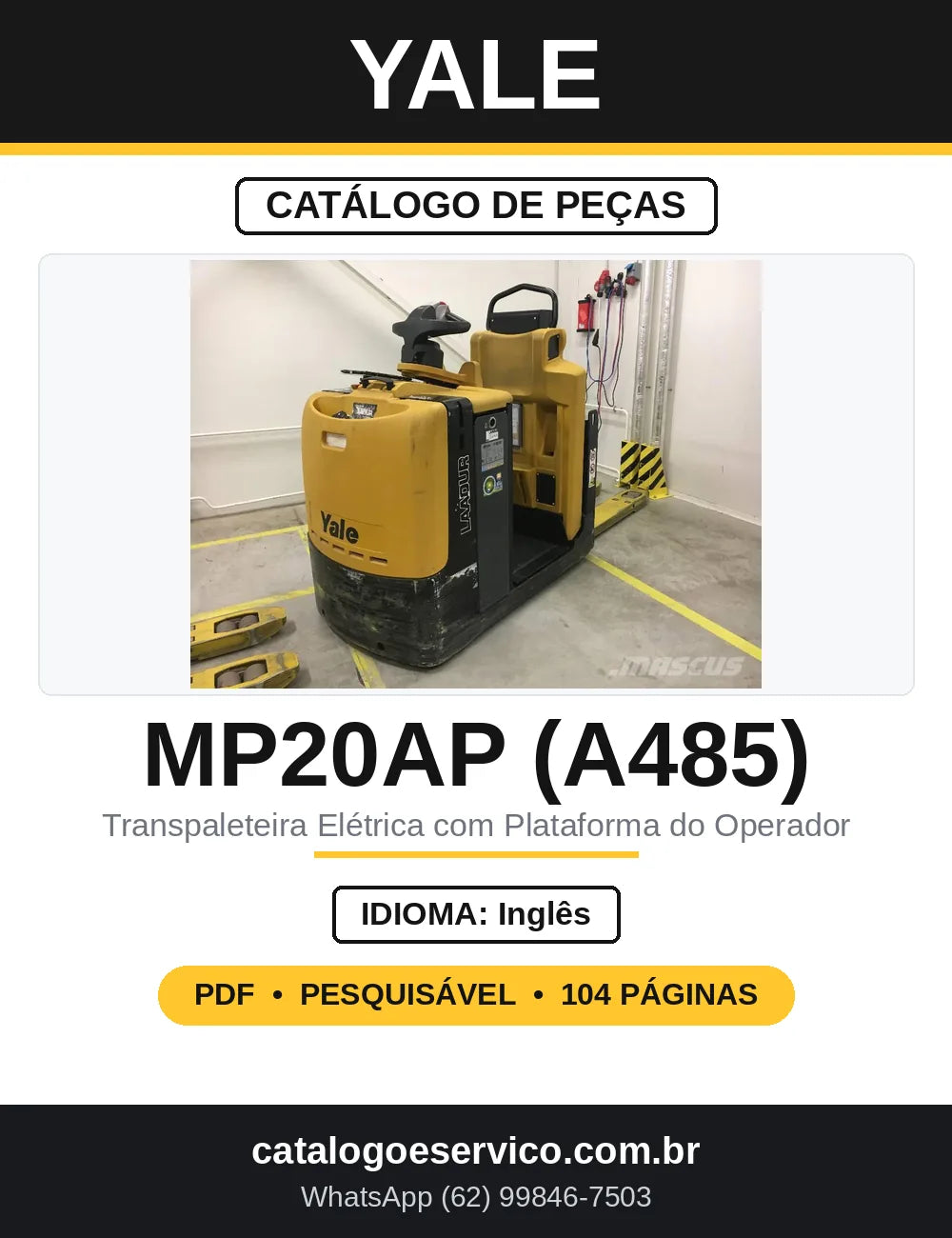 Catálogo de Peças Yale MP20AP A485 — capa