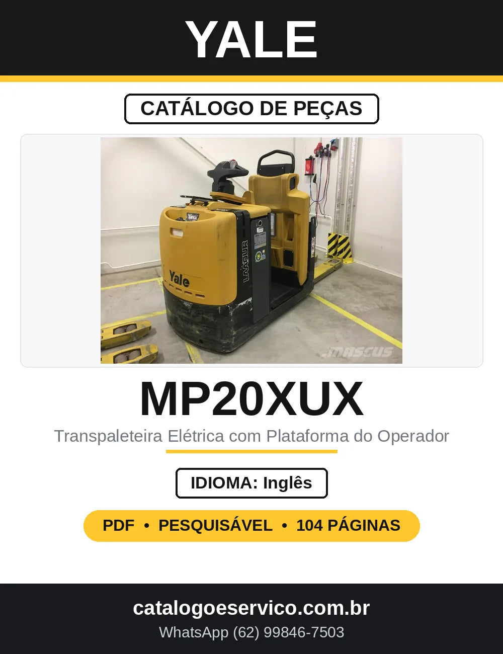 Catálogo de Peças Yale MP20XUX Transpaleteira Elétrica — capa