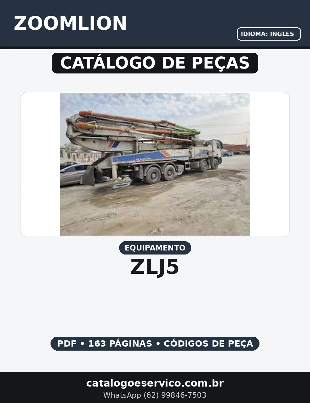 CATALOGO DE PEÇAS ZOOMLION - ZLJ5 — capa do catálogo de peças