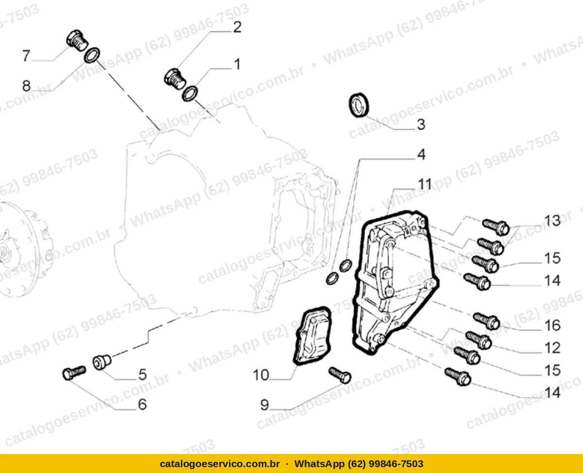 Vista explodida do Catálogo de Peças Alfa Romeo 156 / 156 SW: Caixa de câmbio automática