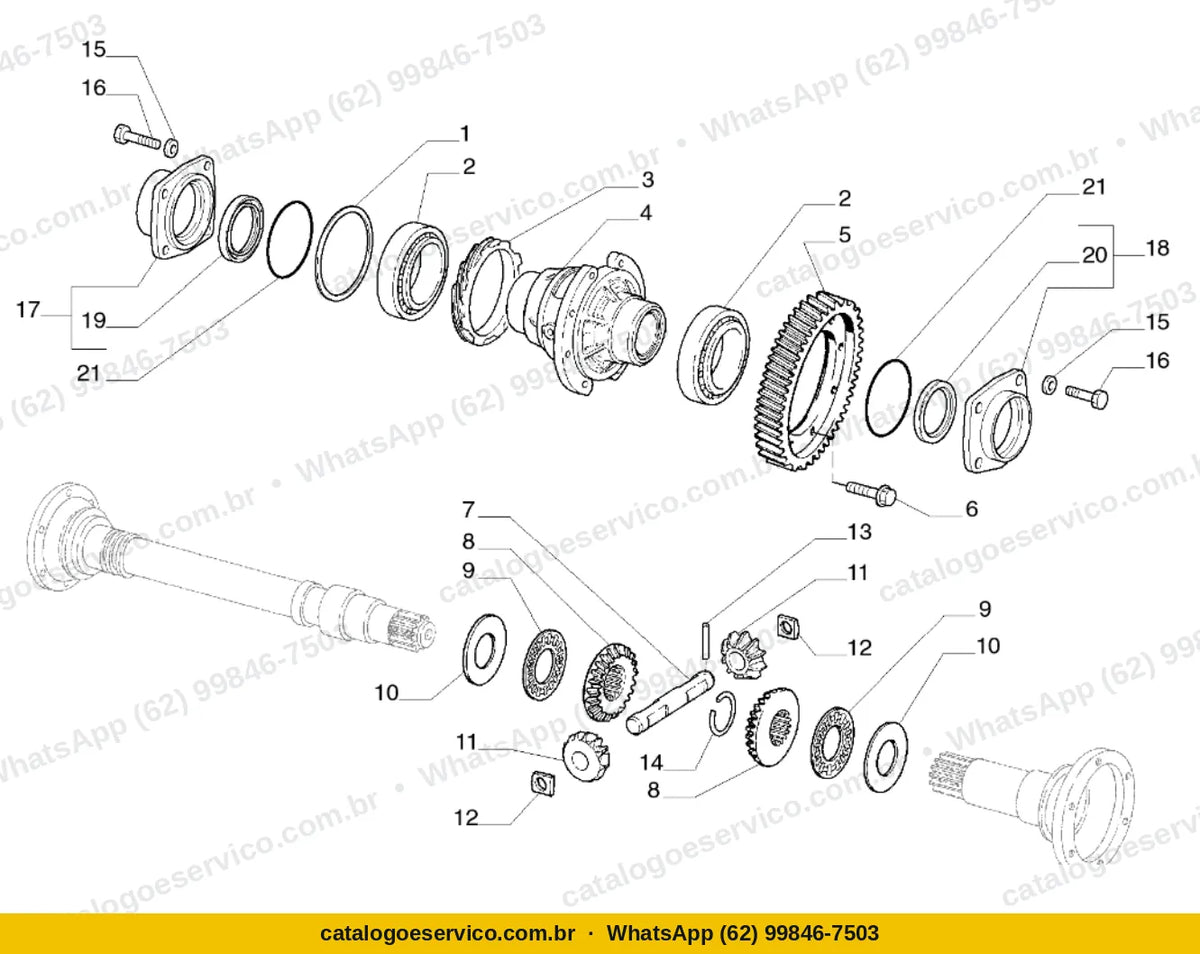 Vista explodida do Catálogo de Peças Fiat Marea Turbo 2.0 20V: Diferencial