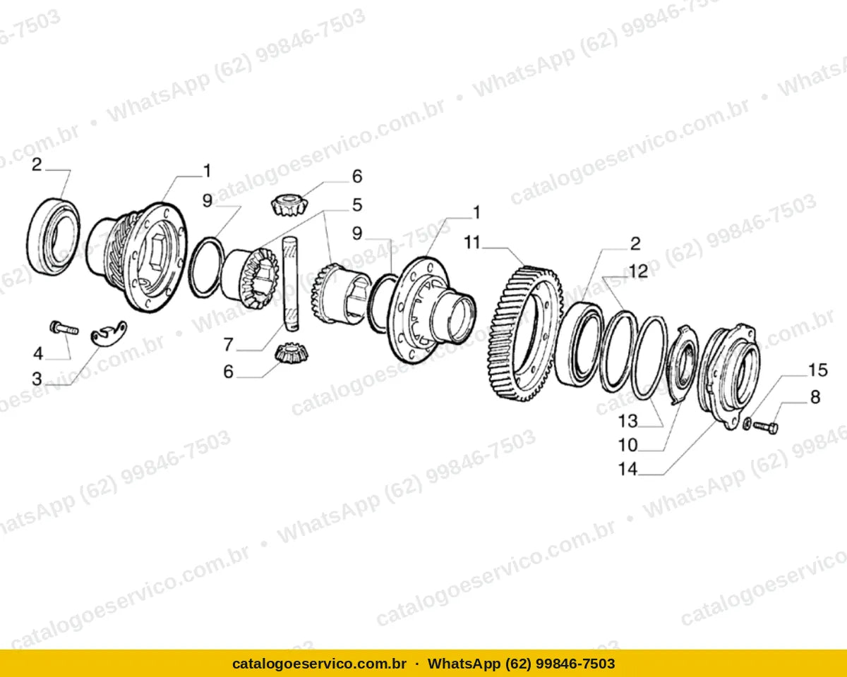 Vista explodida do Catálogo de Peças Fiat Punto: Diferencial