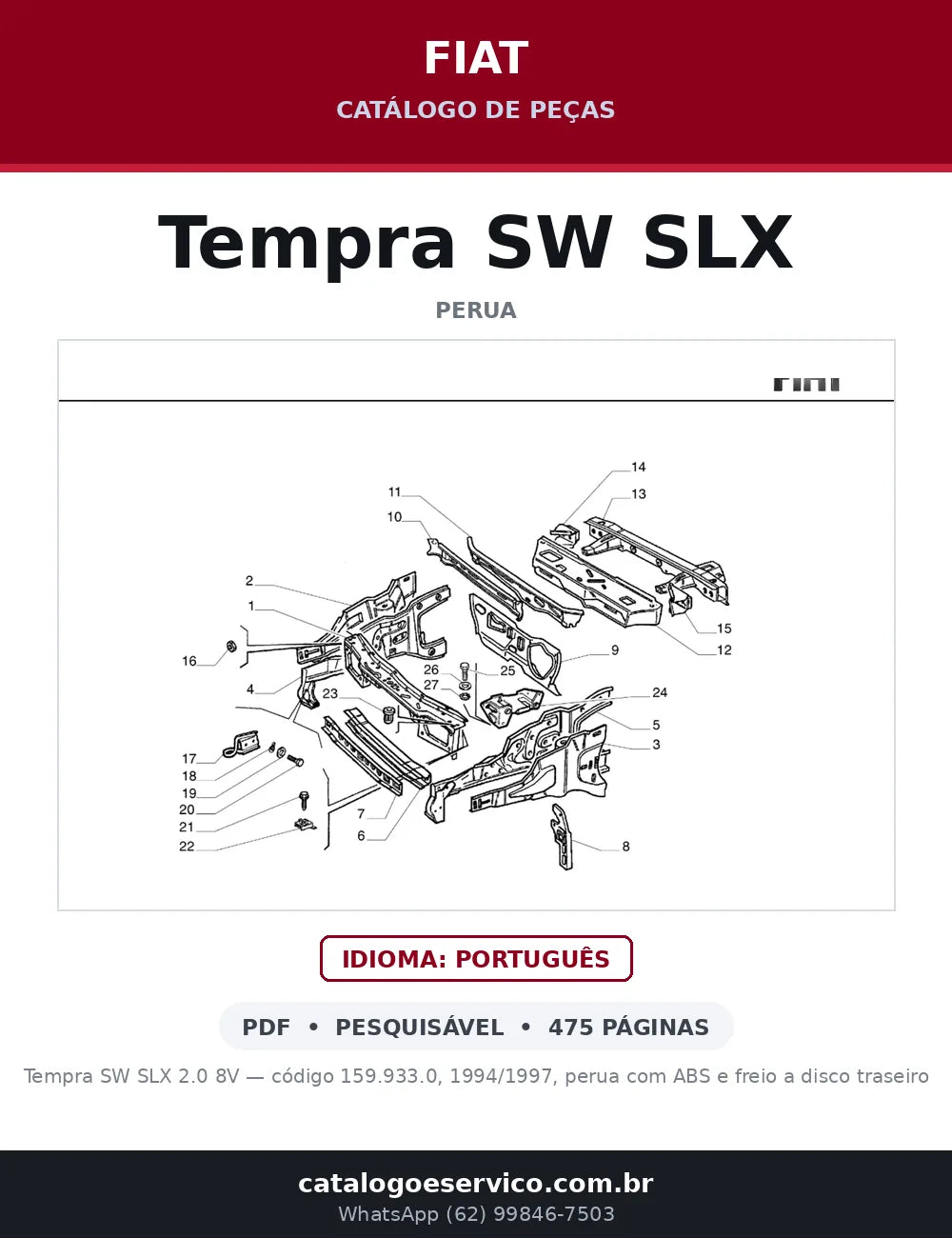 Catálogo de Peças Fiat Tempra SW SLX 2.0 8V (1994-1997) — capa