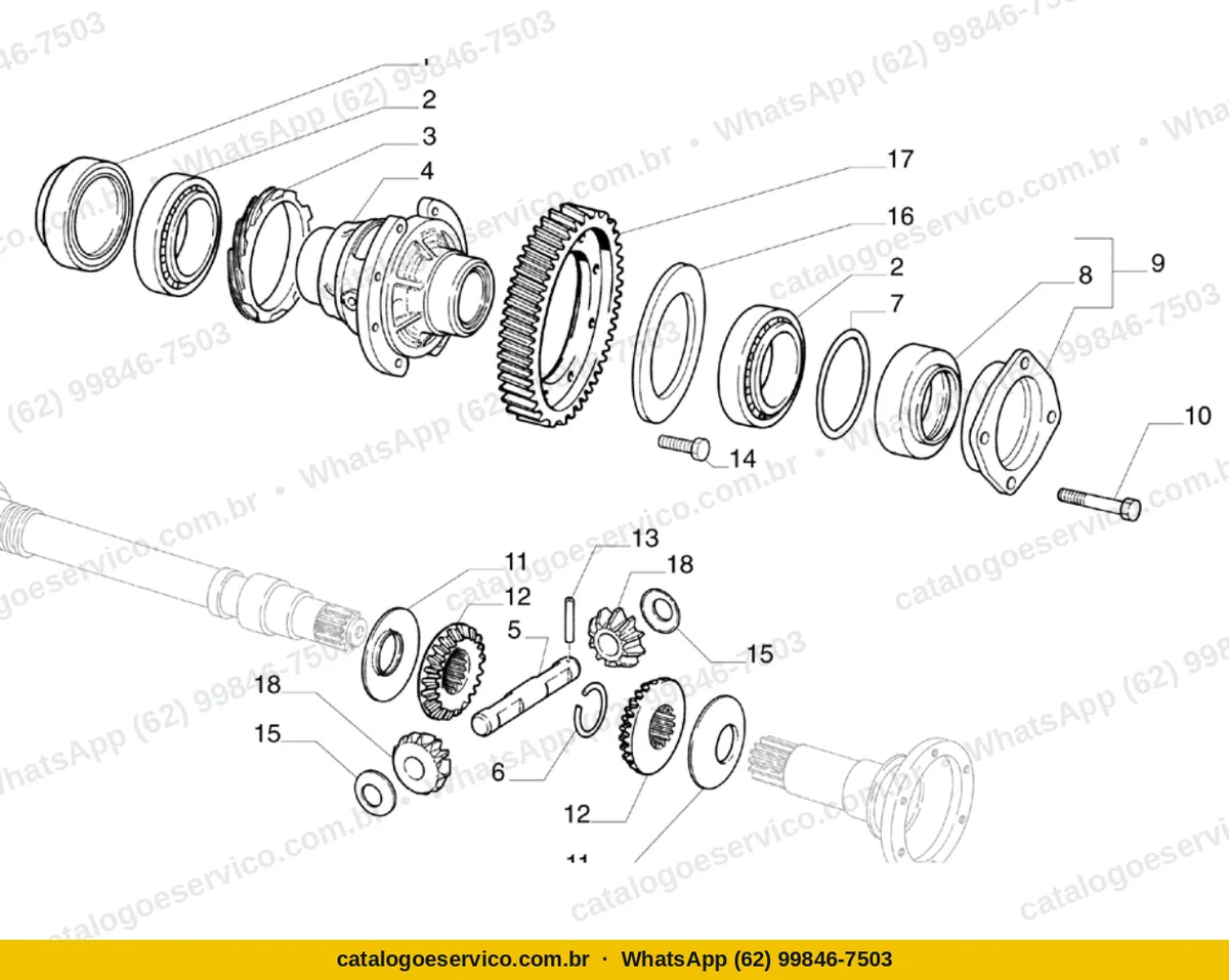 Vista explodida do Catálogo de Peças Fiat Tempra SX 16V 2.0: Diferencial
