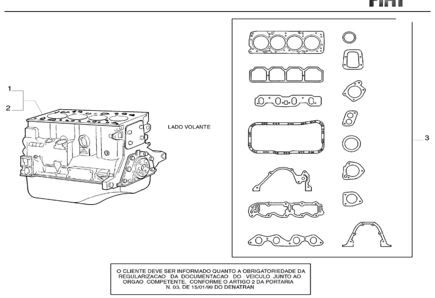 Catálogo de Peças Fiat Tempra SX 2.0 8V 4P (1997-1998) — vista explodida 1 (pág. 1 do PDF)