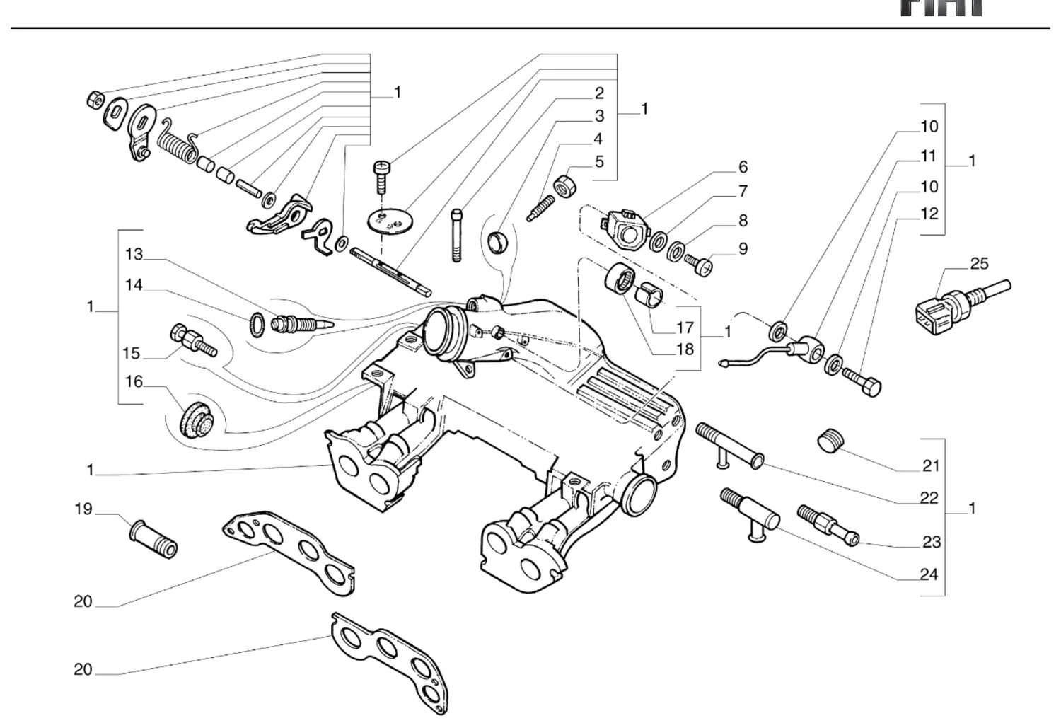 Catálogo de Peças Fiat Tipo 1.6 MPI 8V (1996-1997) — vista explodida 2 (pág. 59 do PDF)