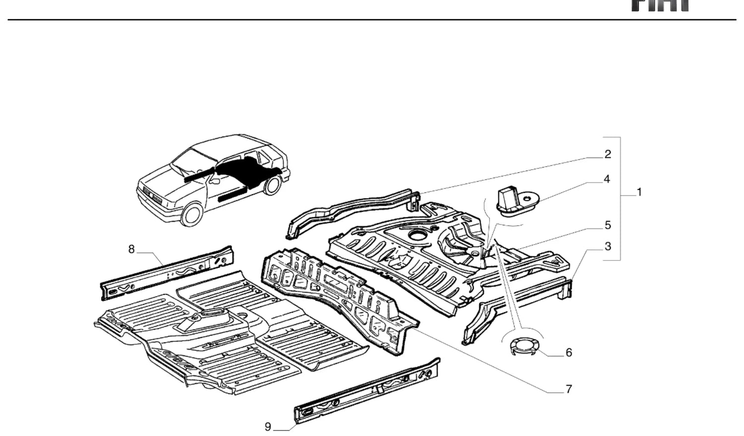 Catálogo de Peças Fiat Tipo 1.6 MPI 8V (1996-1997) — vista explodida 3 (pág. 285 do PDF)