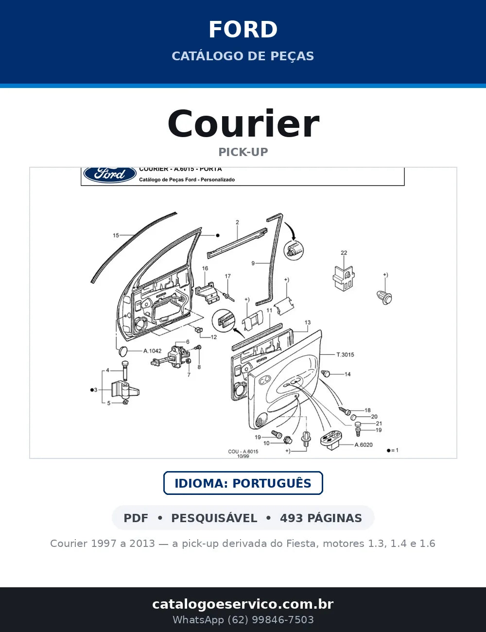 Catálogo de Peças Ford Courier 1.3, 1.4 e 1.6 (1997-2013) — capa