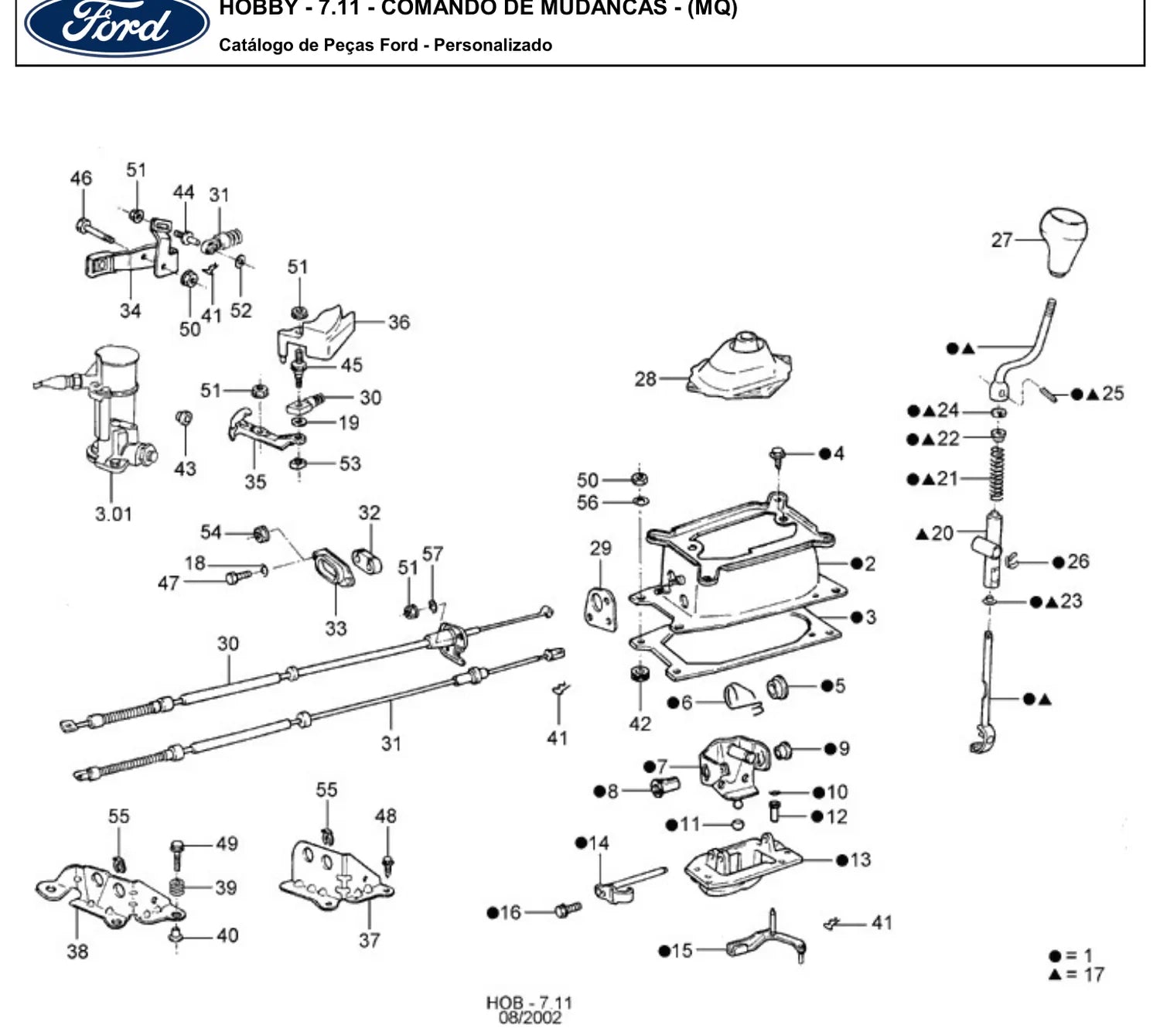 Catálogo de Peças Ford Escort Hobby 1.0 e 1.6 8V AE (1993-1996) — vista explodida 2 (pág. 188 do PDF)